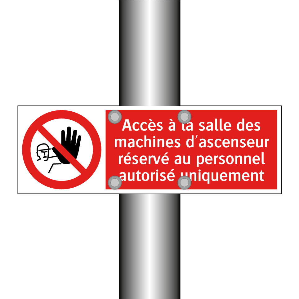 Accès à la salle des machines d'ascenseur réservé au personnel autorisé uniquement