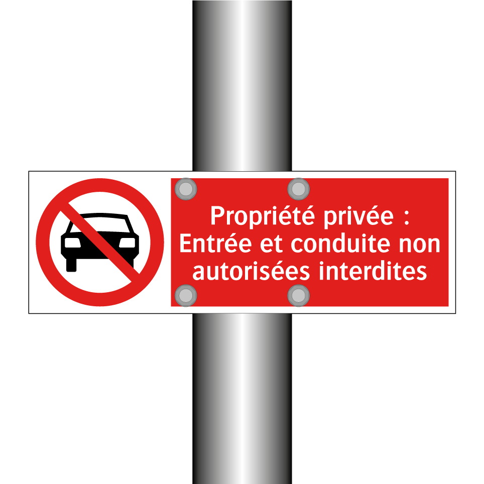 Propriété privée : Entrée et conduite non autorisées interdites