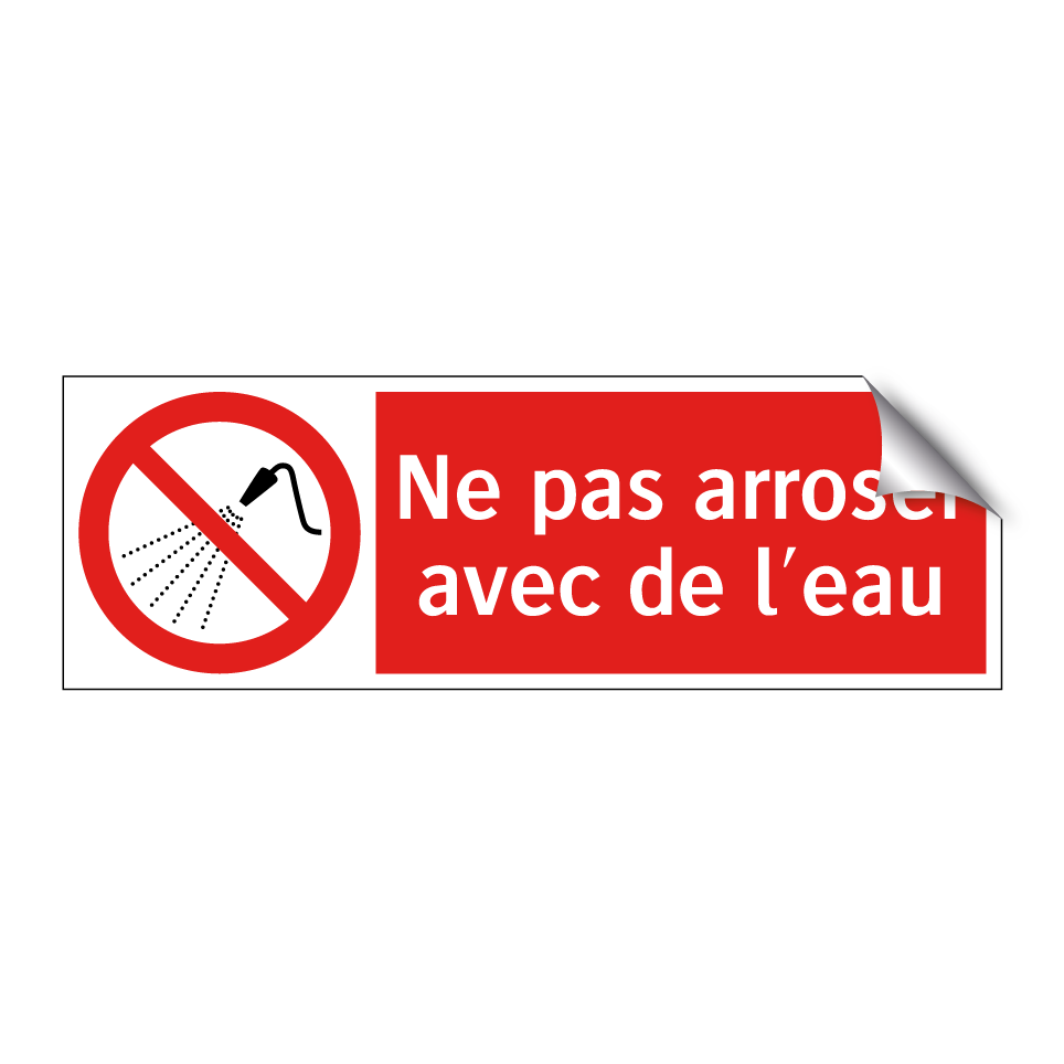 Ne pas arroser avec de l'eau
