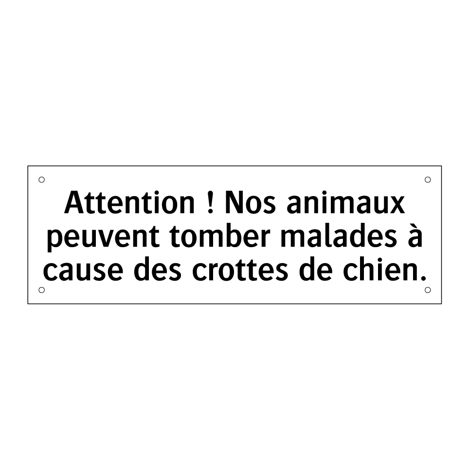 Attention ! Nos animaux peuvent tomber malades à cause des crottes de chien.