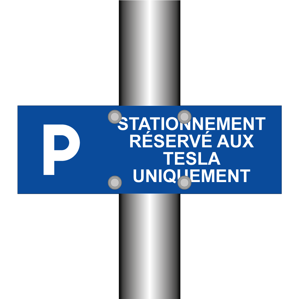 Stationnement réservé aux Tesla uniquement