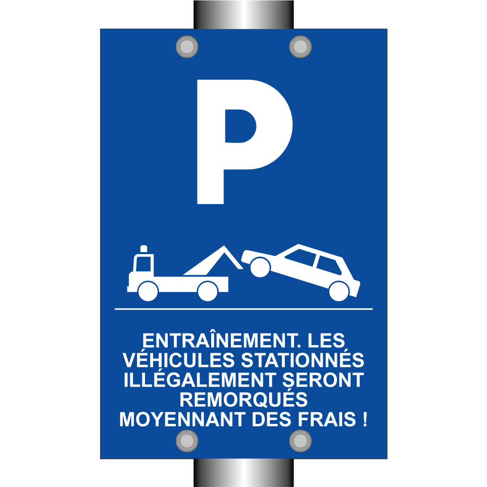 Entraînement. Les véhicules stationnés illégalement seront remorqués moyennant des frais !