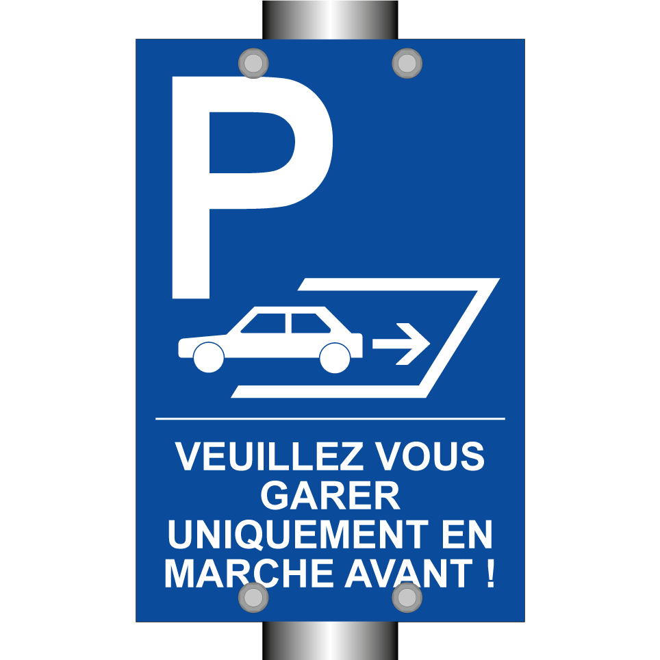 Veuillez vous garer uniquement en marche avant !