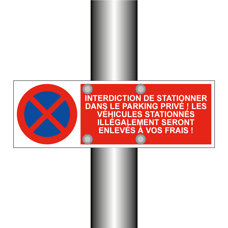 Interdiction de stationner dans le parking privé ! Les véhicules stationnés illégalement seront enlevés à vos frais !