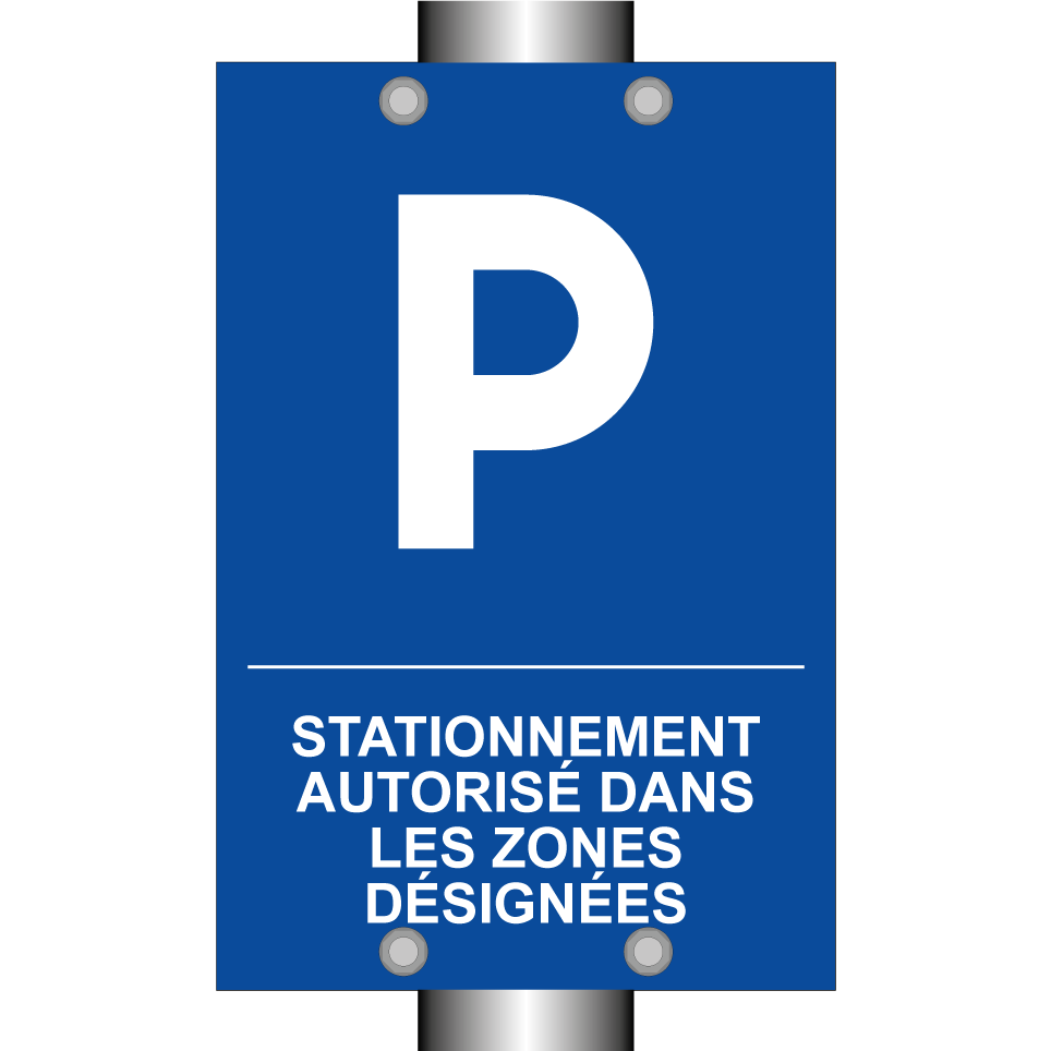 Stationnement autorisé dans les zones désignées