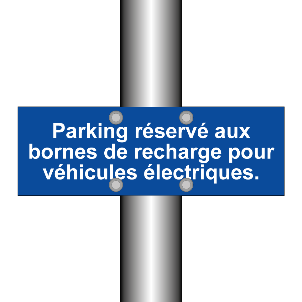 Parking réservé aux bornes de recharge pour véhicules électriques.