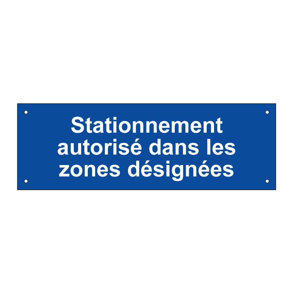 Stationnement autorisé dans les zones désignées