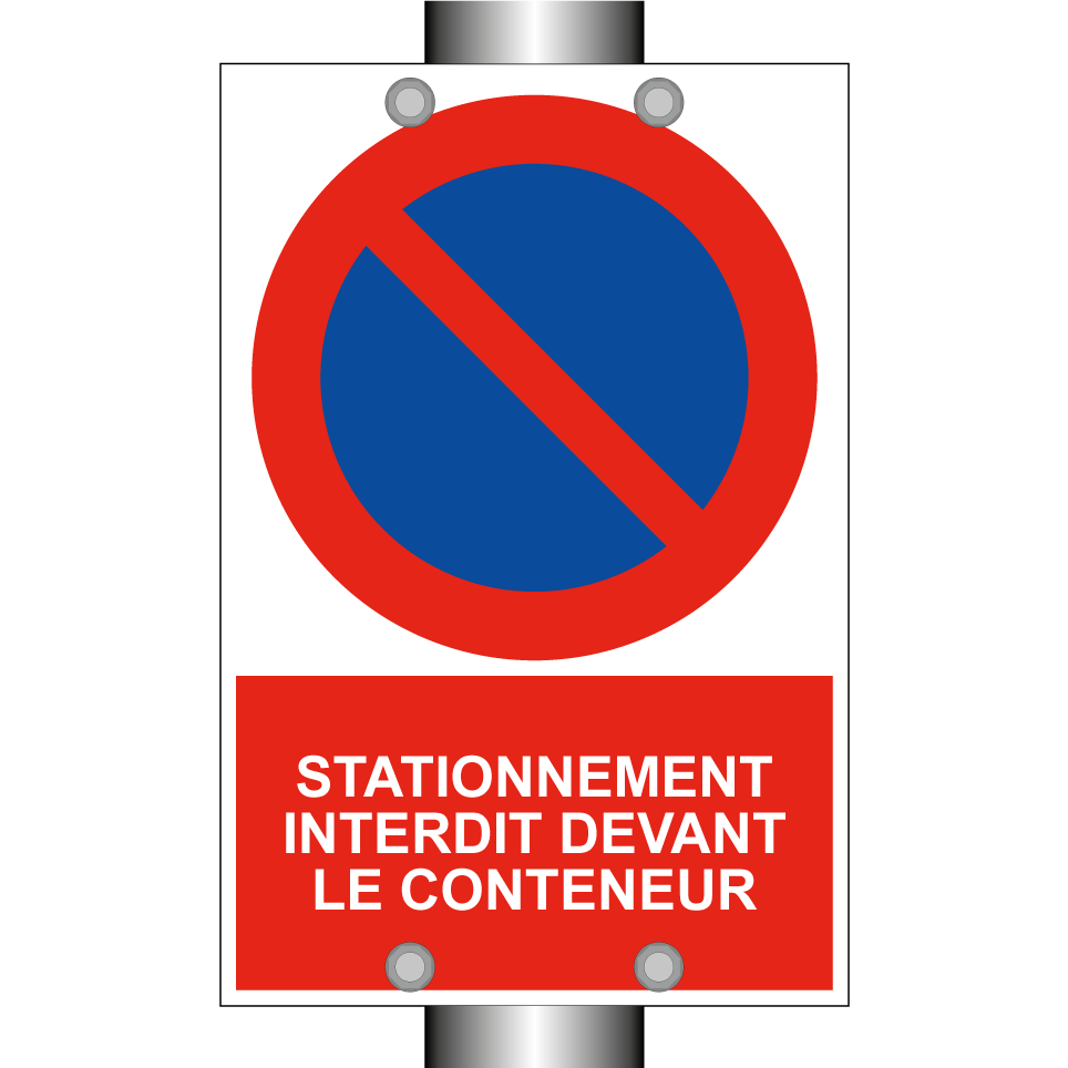 Stationnement interdit devant le conteneur