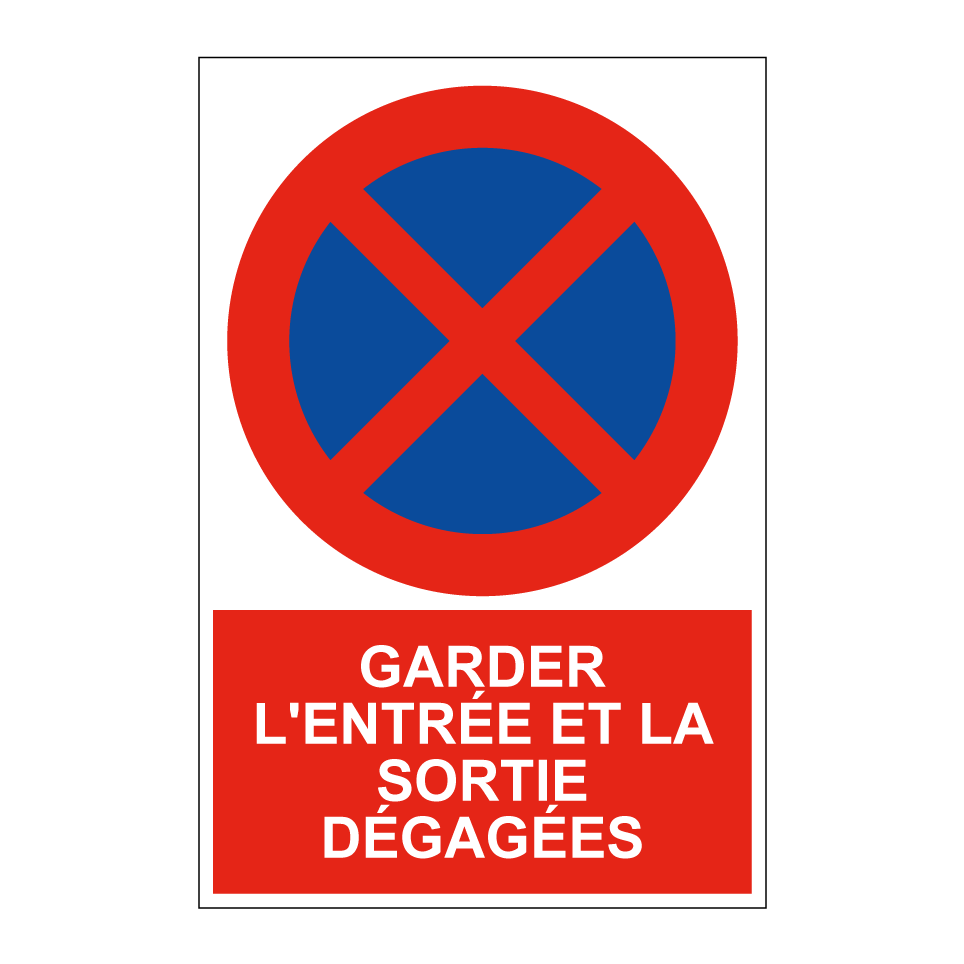 Garder l'entrée et la sortie dégagées
