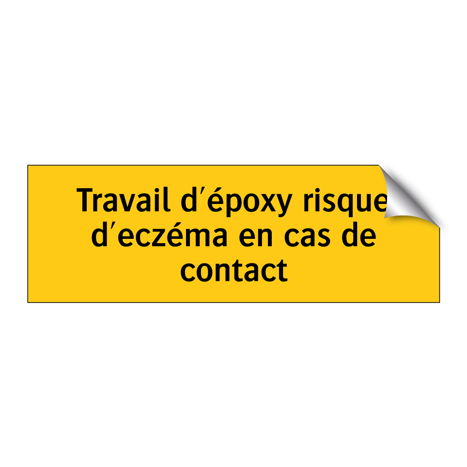 Travail d'époxy risque d'eczéma en cas de contact