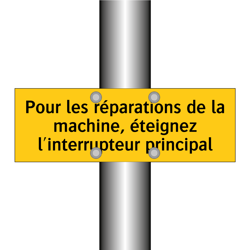 Pour les réparations de la machine, éteignez l'interrupteur principal
