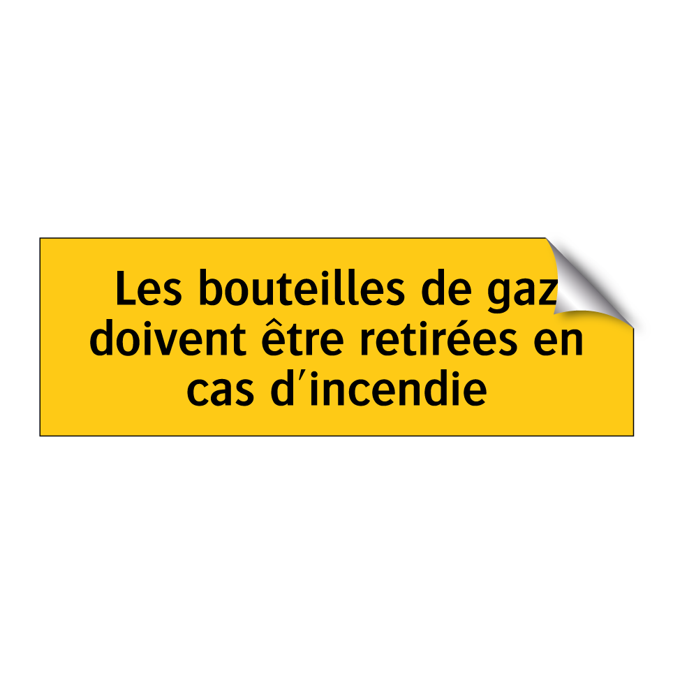 Les bouteilles de gaz doivent être retirées en cas d'incendie