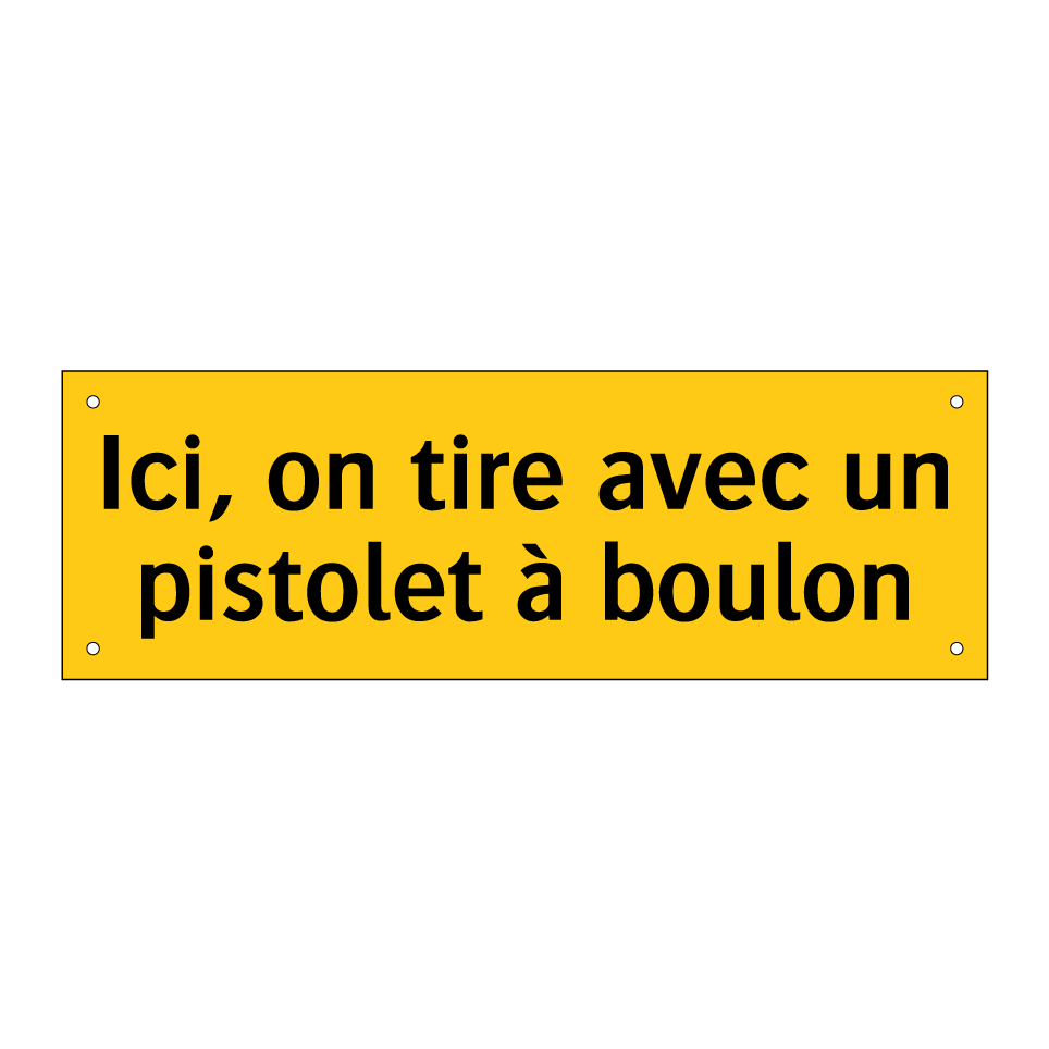 Ici, on tire avec un pistolet à boulon