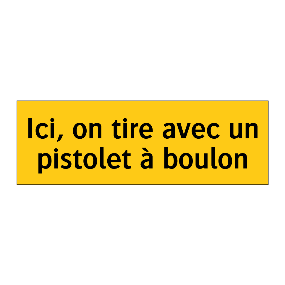 Ici, on tire avec un pistolet à boulon