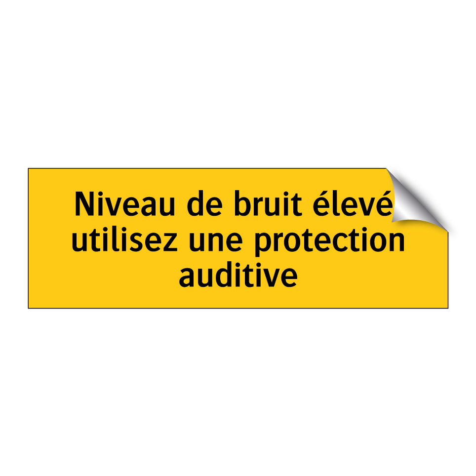 Niveau de bruit élevé, utilisez une protection auditive