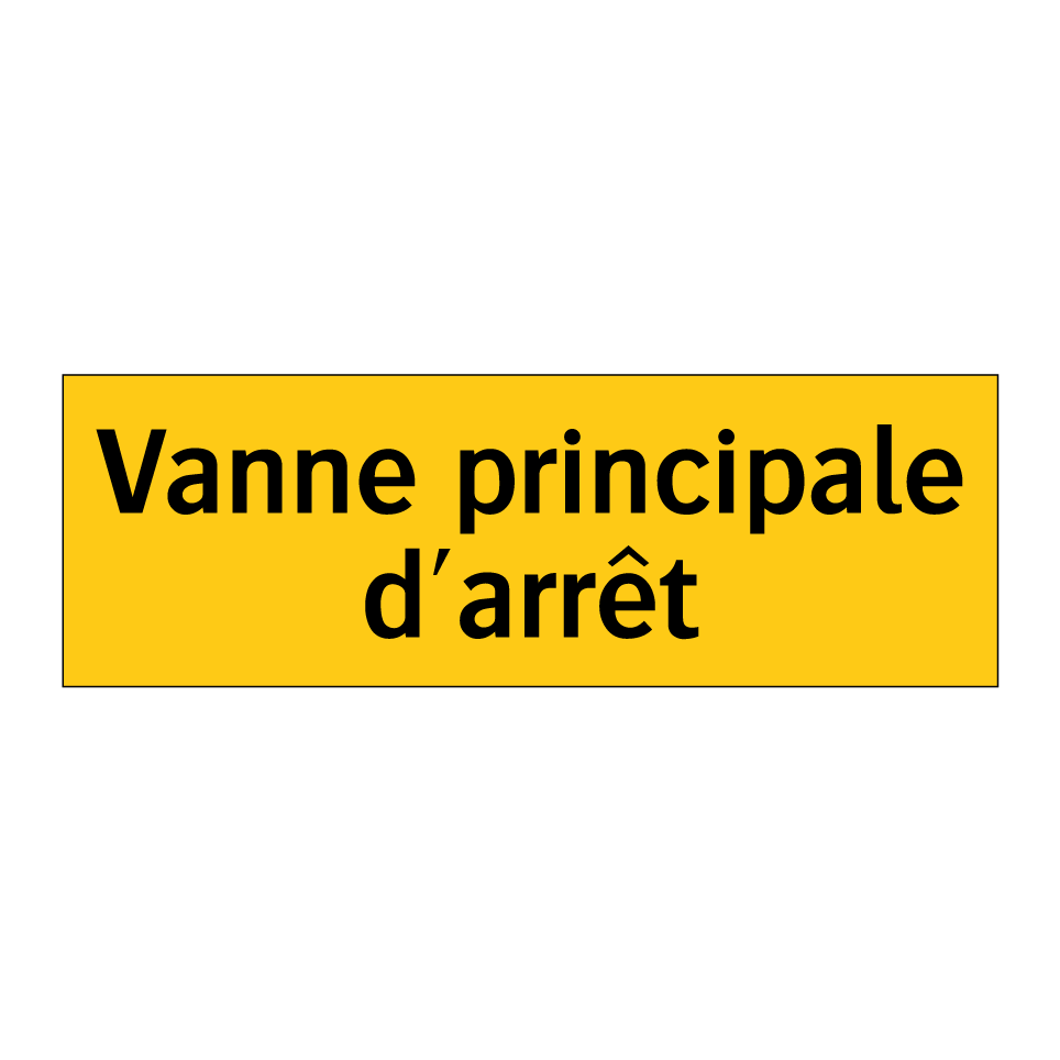 Vanne principale d'arrêt