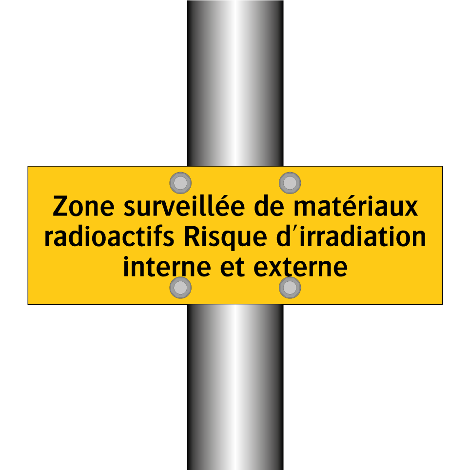 Zone surveillée de matériaux radioactifs Risque d'irradiation interne et externe