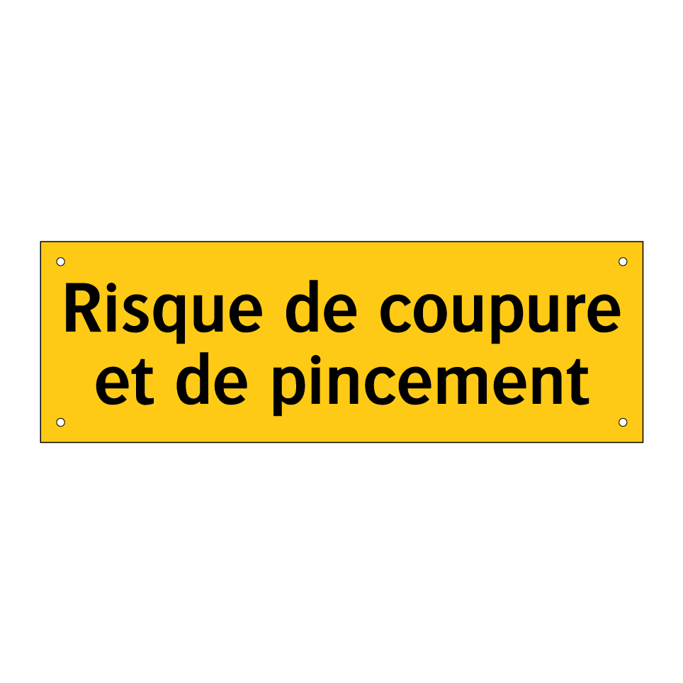 Risque de coupure et de pincement