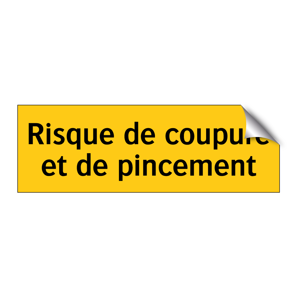 Risque de coupure et de pincement
