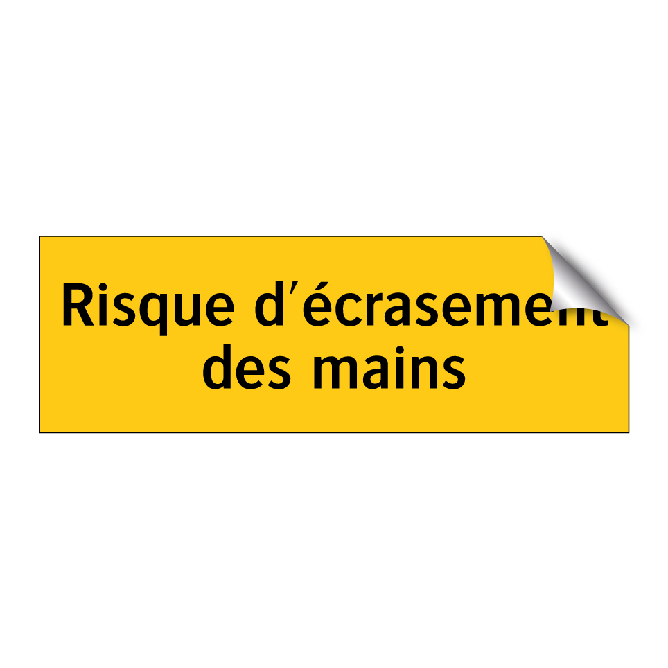 Risque d'écrasement des mains