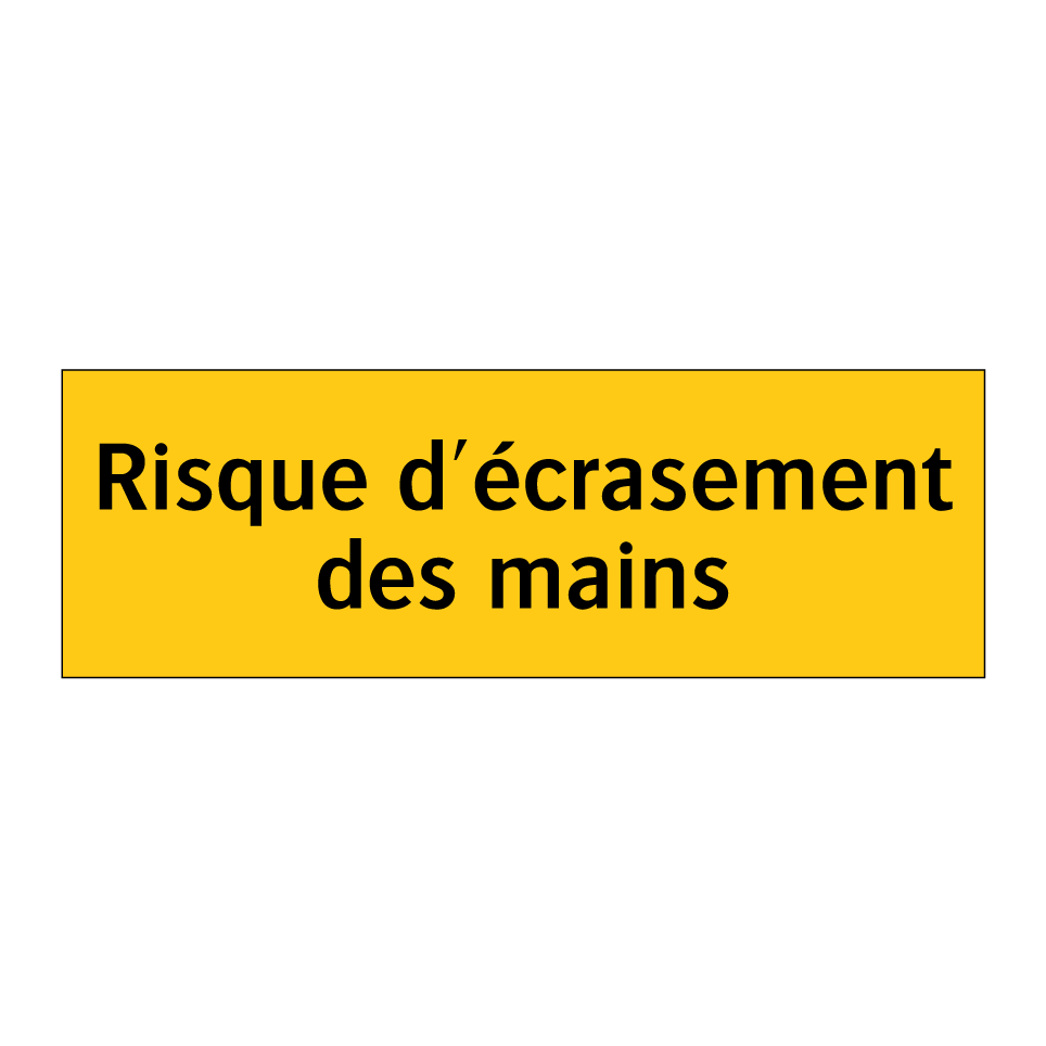 Risque d'écrasement des mains