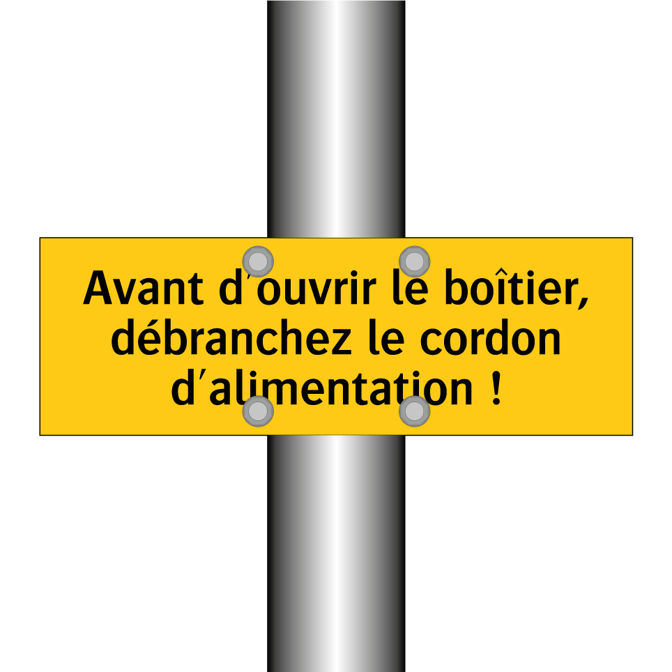 Avant d'ouvrir le boîtier, débranchez le cordon d'alimentation !