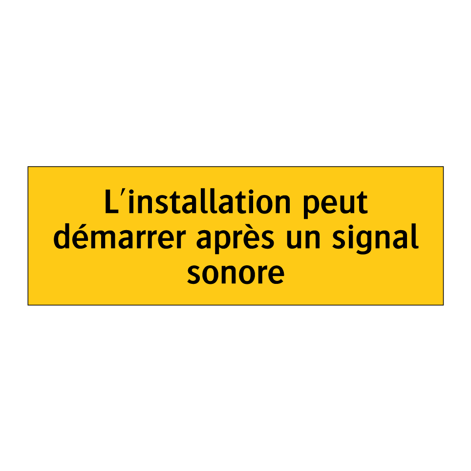 L'installation peut démarrer après un signal sonore