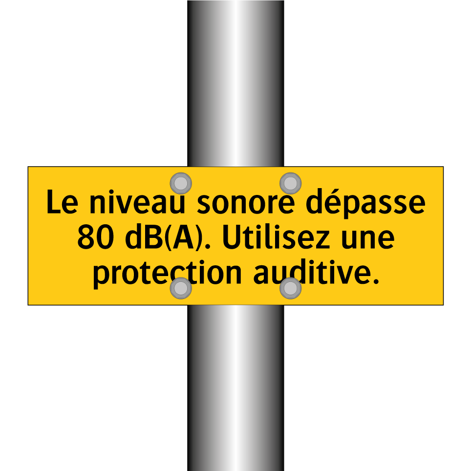 Le niveau sonore dépasse 80 dB(A). Utilisez une protection auditive