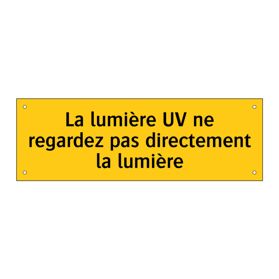 La lumière UV ne regardez pas directement la lumière