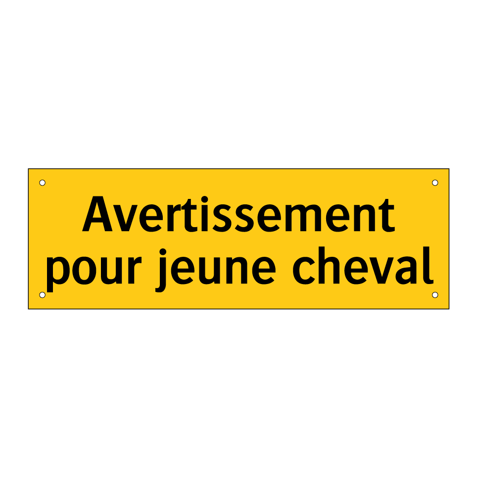 Avertissement pour jeune cheval