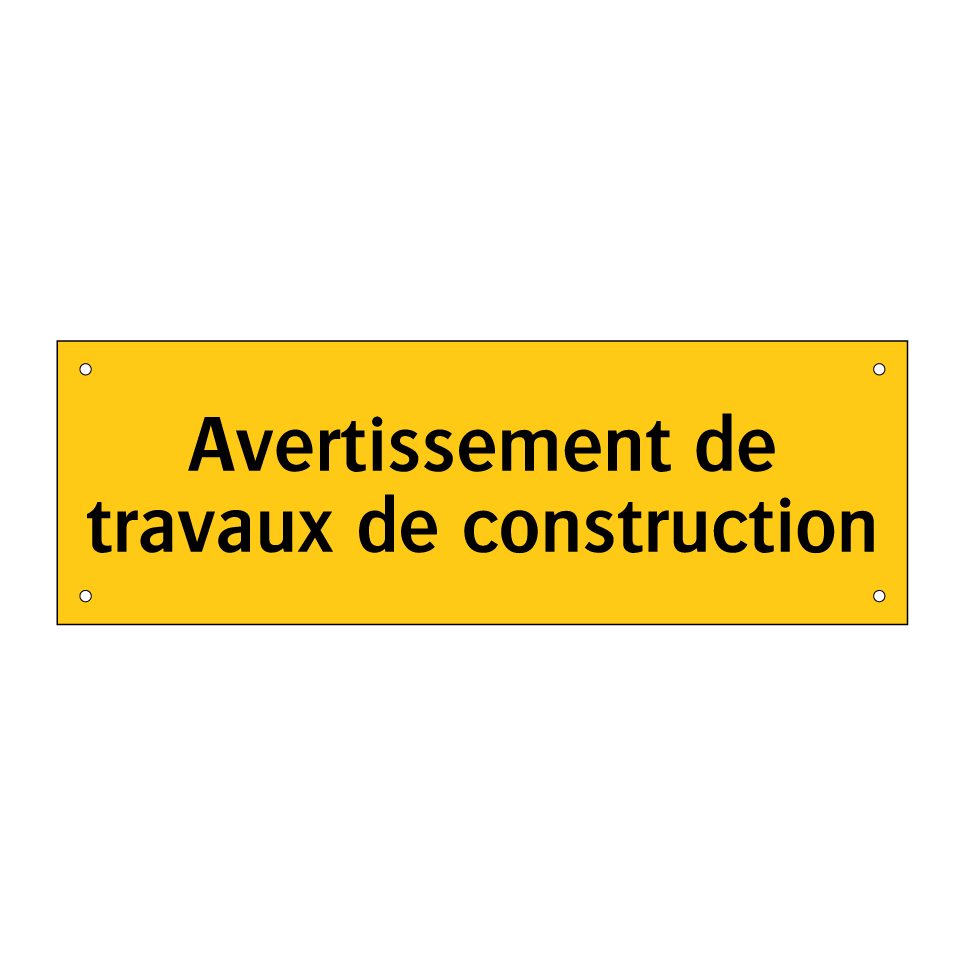 Avertissement de travaux de construction