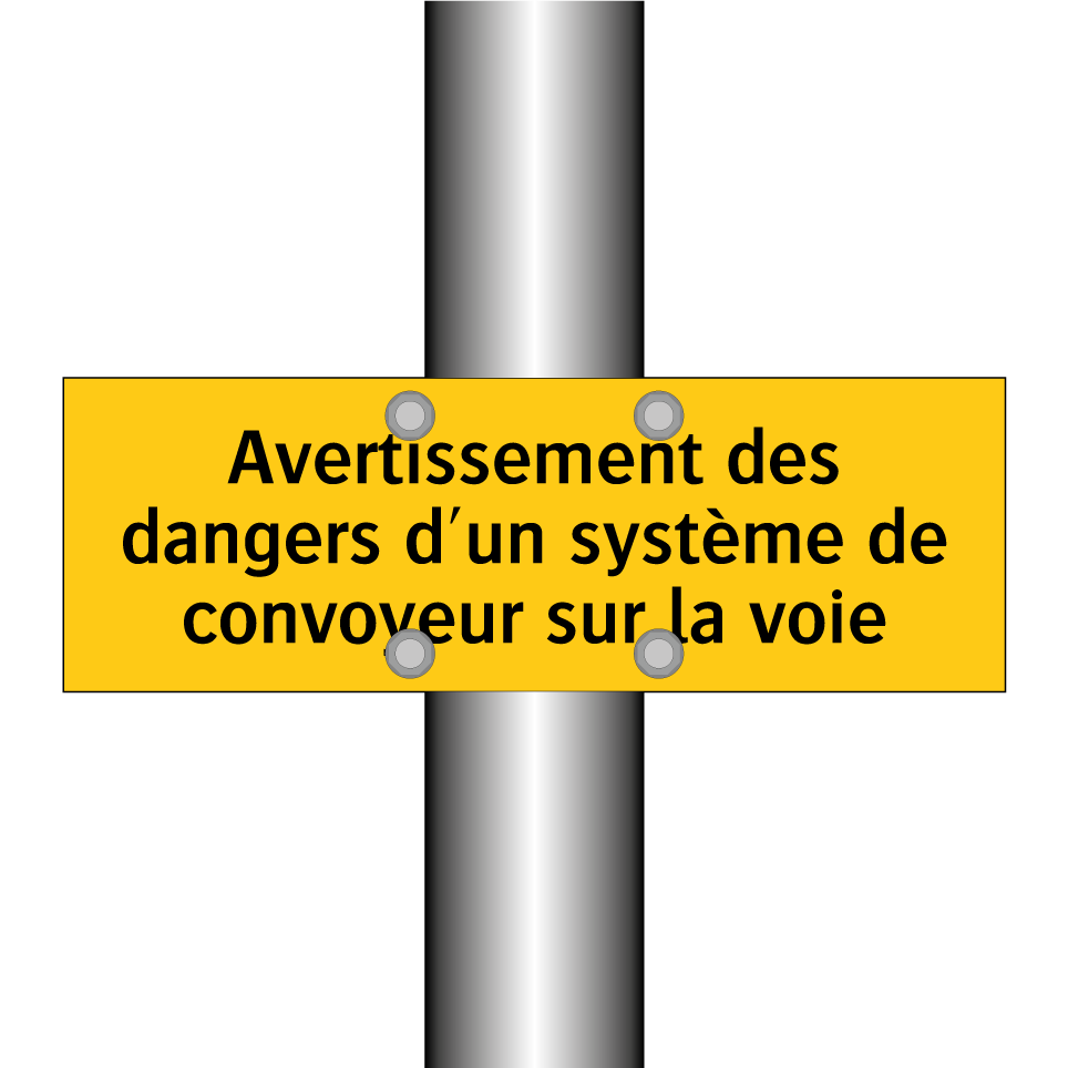 Avertissement des dangers d'un système de convoyeur sur la voie