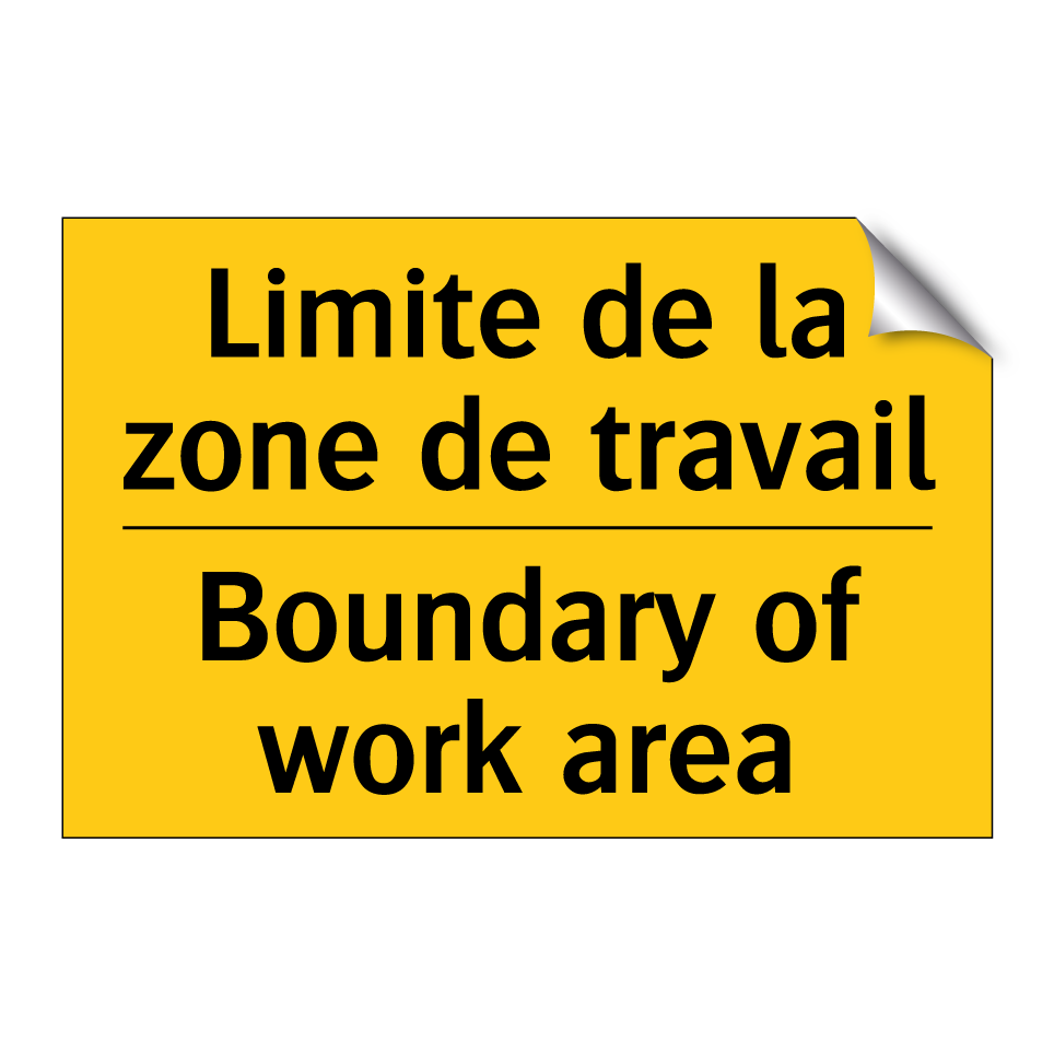 Limite de la zone de travail - Boundary of work area