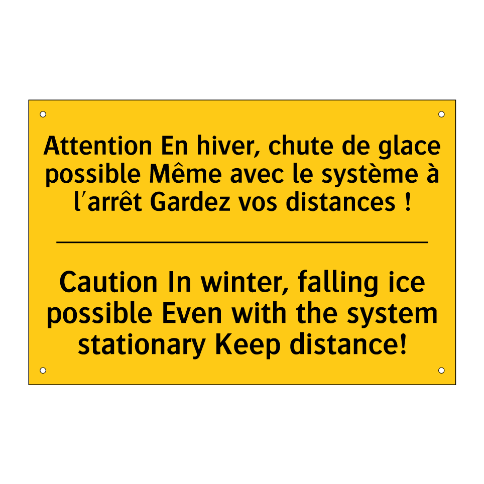 Attention En hiver, chute de glace  /.../ - Caution In winter, falling ice  /.../