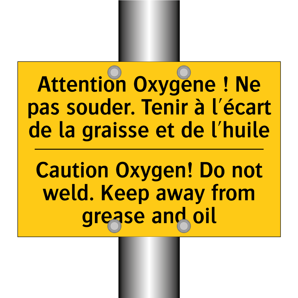 Attention Oxygène ! Ne pas souder.  /.../ - Caution Oxygen! Do not weld. Keep  /.../