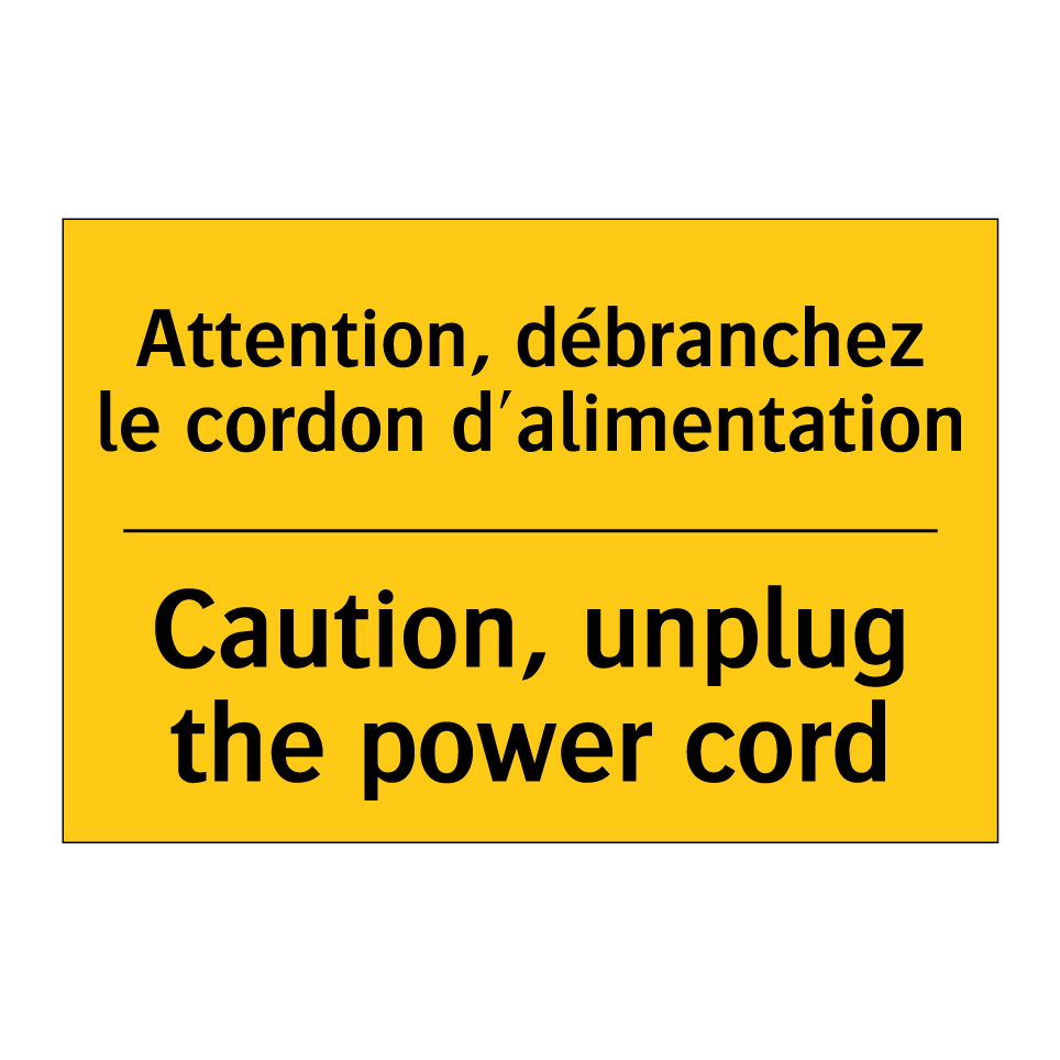 Attention, débranchez le cordon  /.../ - Caution, unplug the power cord