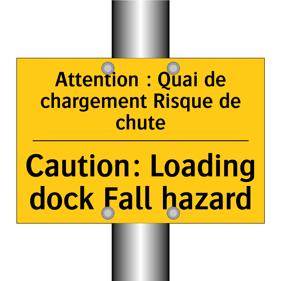Attention : Quai de chargement  /.../ - Caution: Loading dock Fall hazard /.../