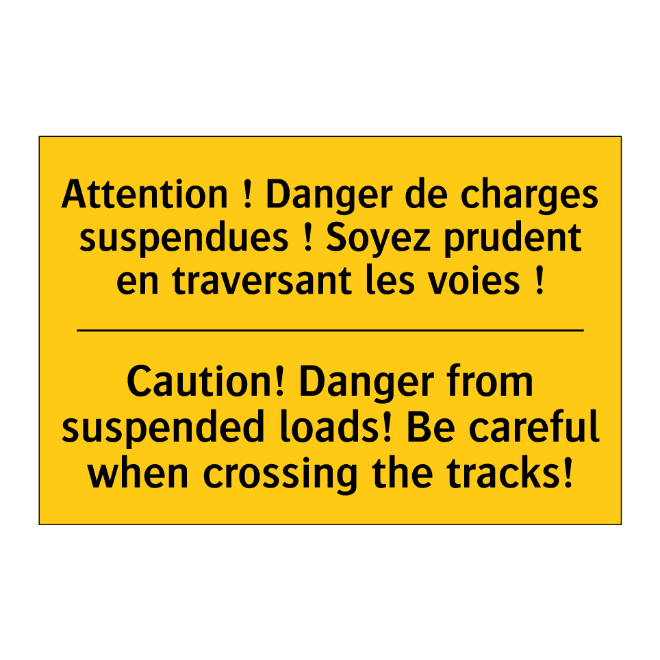 Attention ! Danger de charges  /.../ - Caution! Danger from suspended  /.../