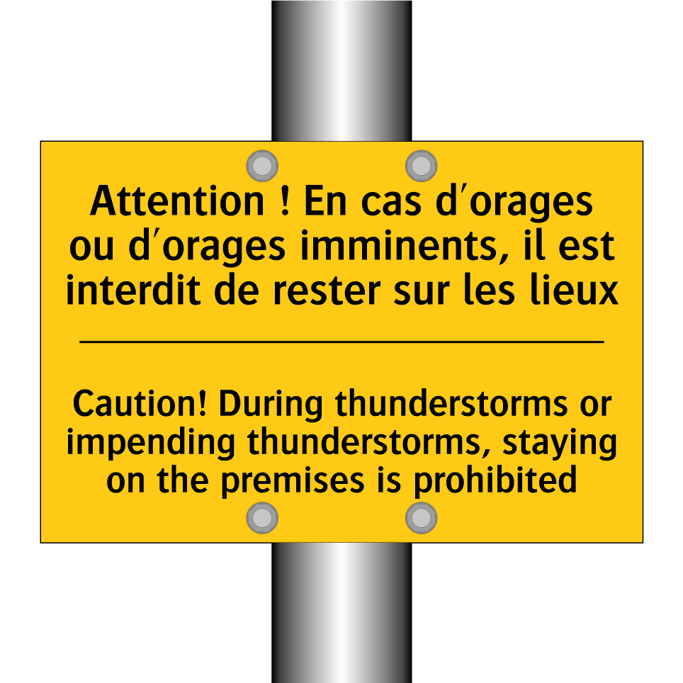 Attention ! En cas d'orages ou  /.../ - Caution! During thunderstorms  /.../
