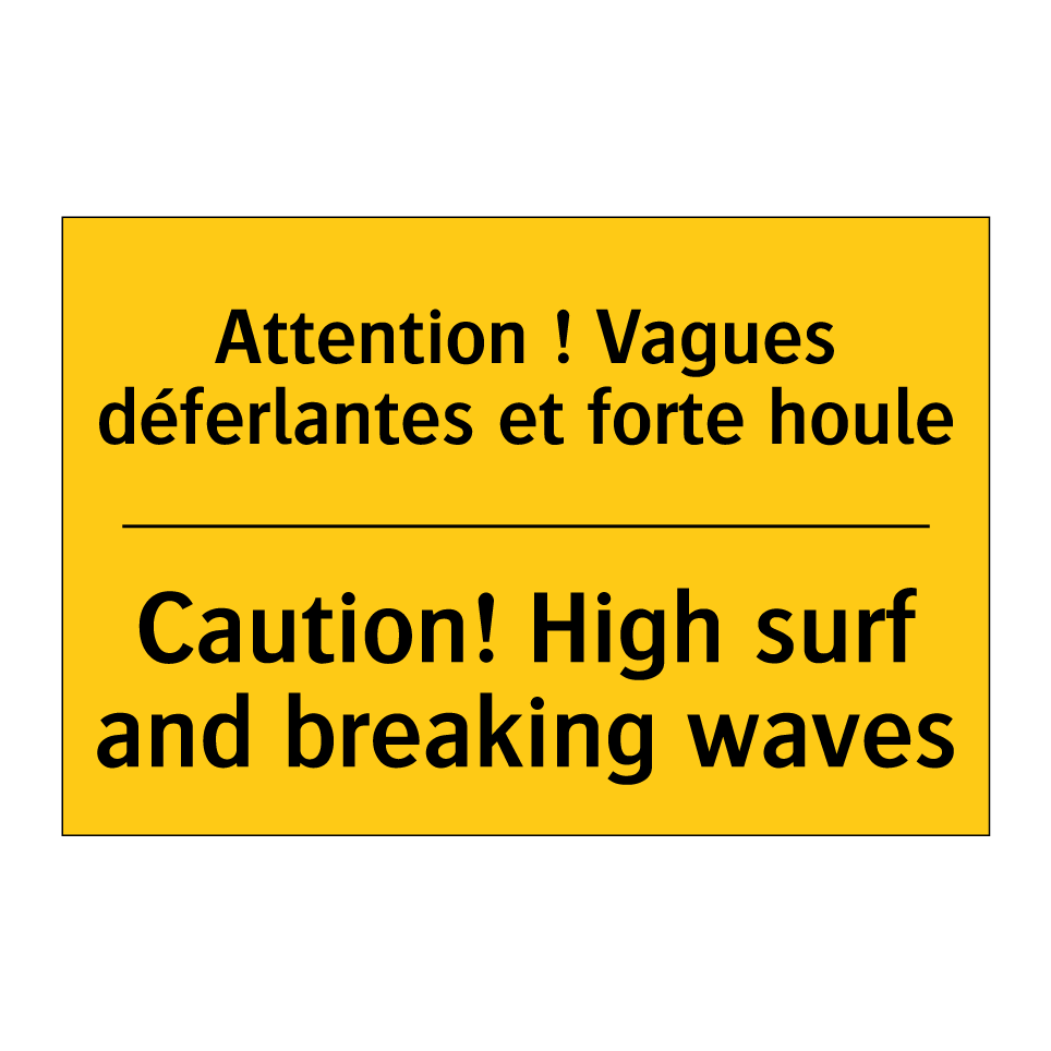 Attention ! Vagues déferlantes  /.../ - Caution! High surf and breaking  /.../