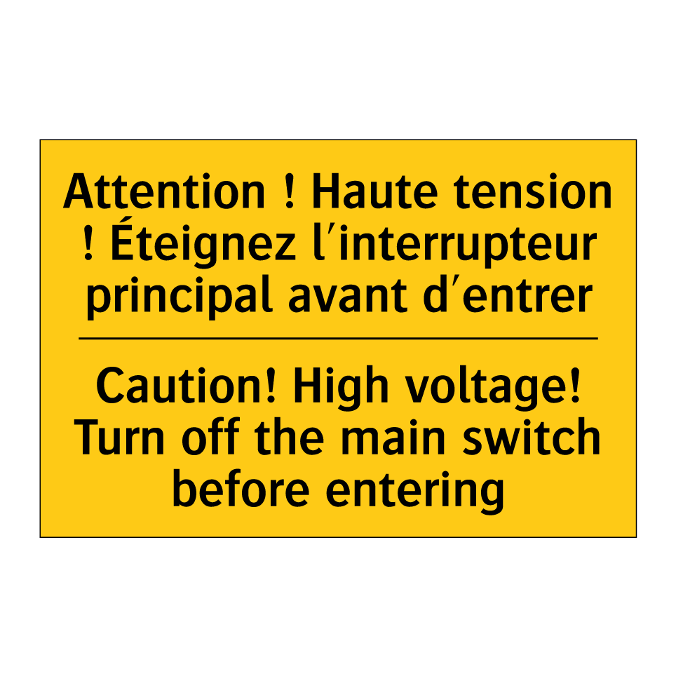 Attention ! Haute tension ! Éteignez  /.../ - Caution! High voltage! Turn off  /.../
