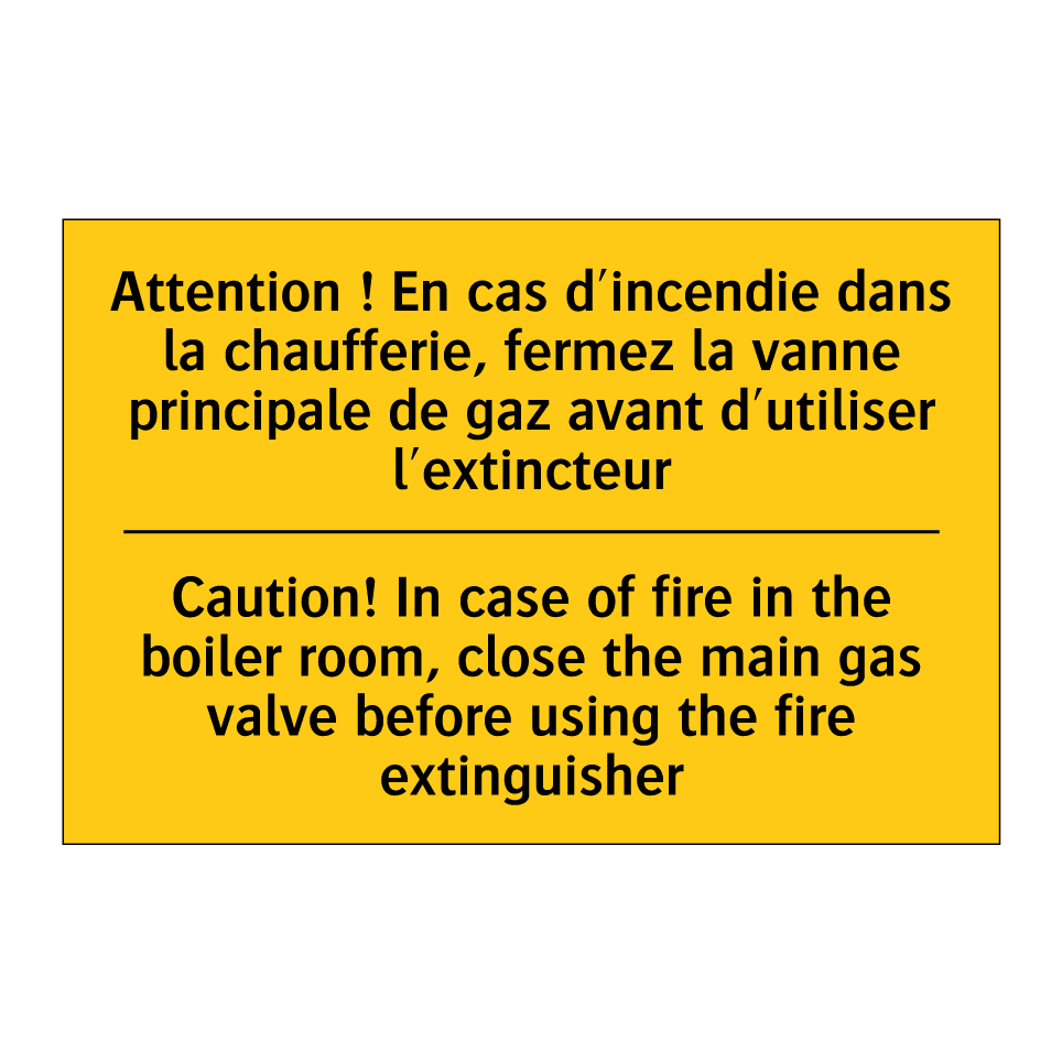 Attention ! En cas d'incendie  /.../ - Caution! In case of fire in the  /.../
