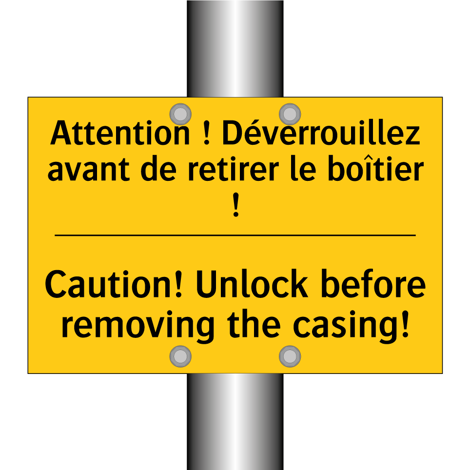 Attention ! Déverrouillez avant  /.../ - Caution! Unlock before removing  /.../