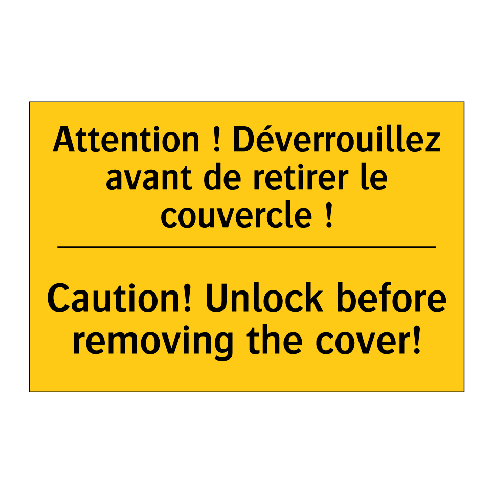 Attention ! Déverrouillez avant  /.../ - Caution! Unlock before removing  /.../