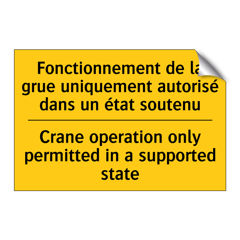 Fonctionnement de la grue uniquement  /.../ - Crane operation only permitted  /.../