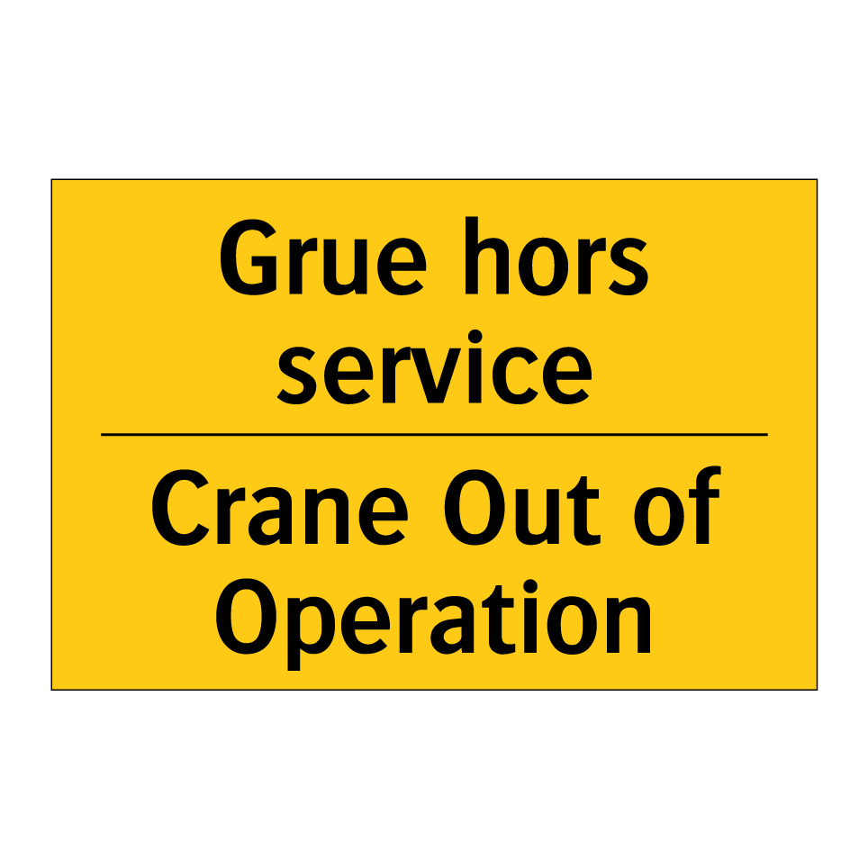 Grue hors service - Crane Out of Operation