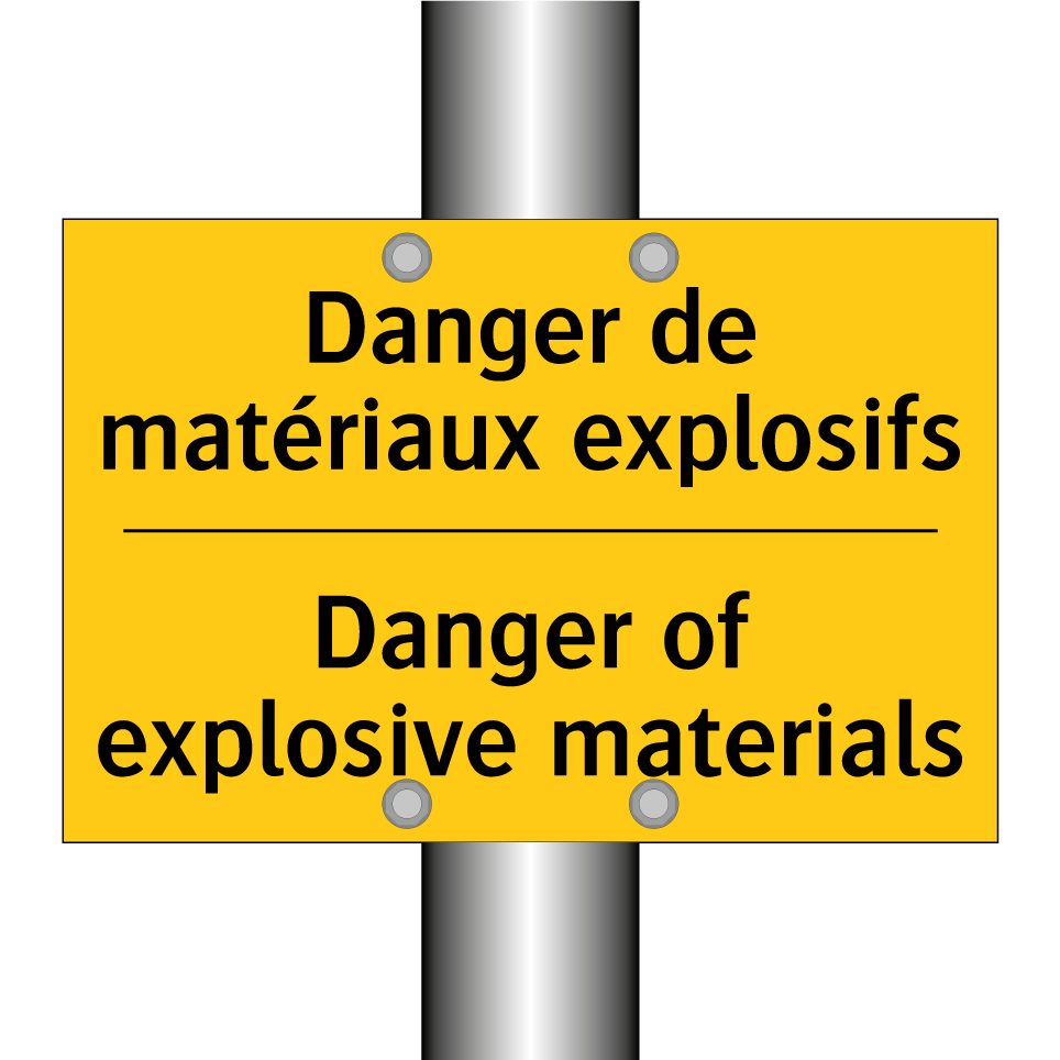 Danger de matériaux explosifs - Danger of explosive materials