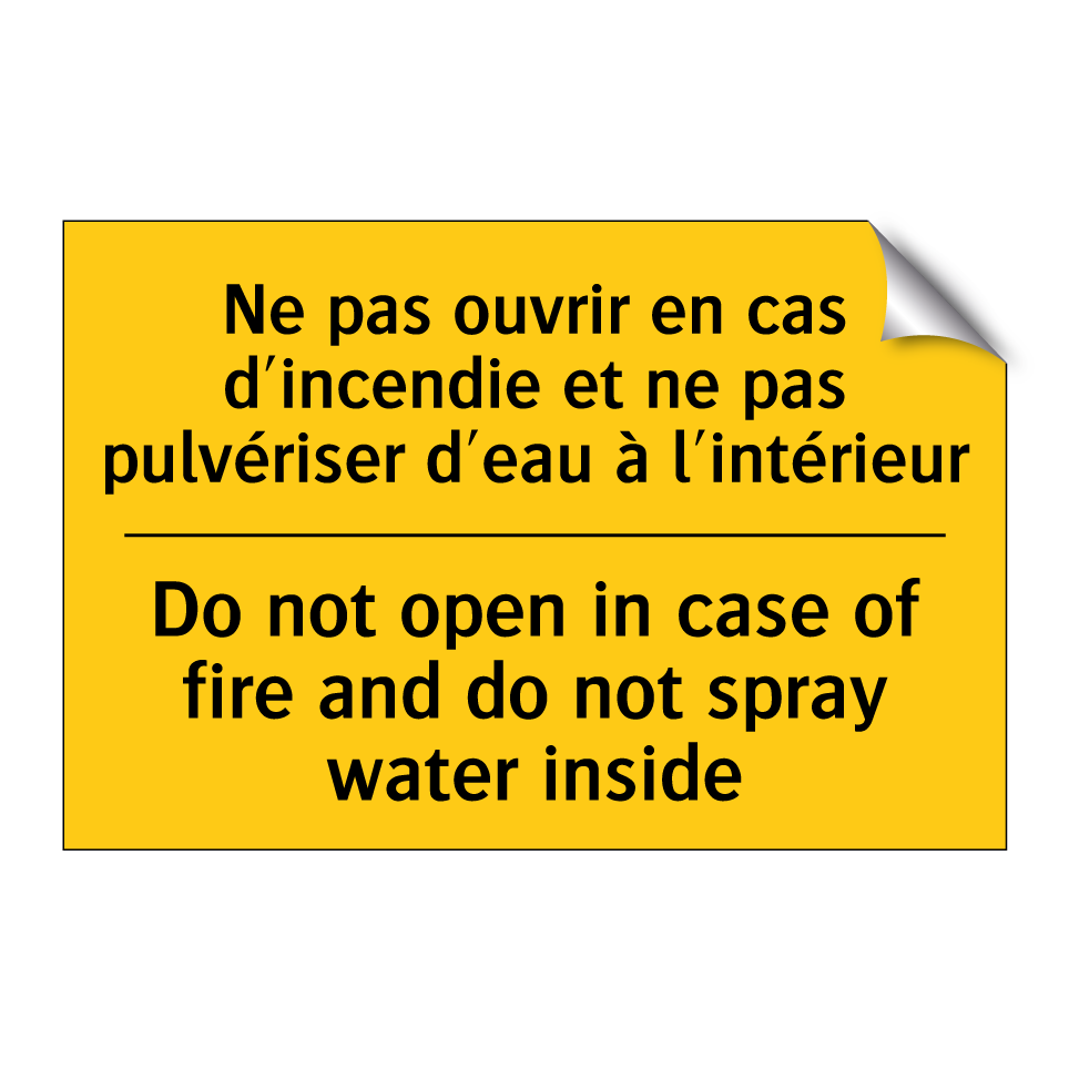 Ne pas ouvrir en cas d'incendie  /.../ - Do not open in case of fire and  /.../