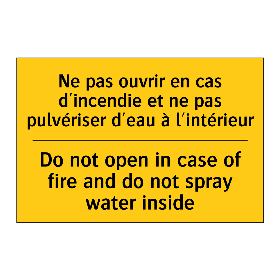 Ne pas ouvrir en cas d'incendie  /.../ - Do not open in case of fire and  /.../