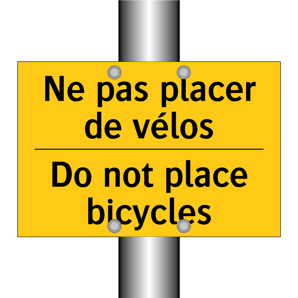 Ne pas placer de vélos - Do not place bicycles